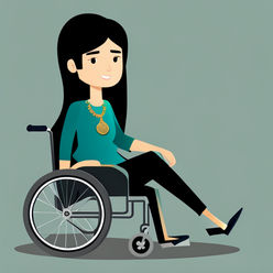 Cartoon of young woman in a wheel chair 