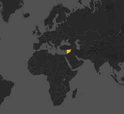 Karta med Syrien markerad