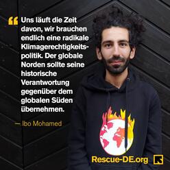 Klima Aktivist Ibo Mohamed macht sich für Klimagerechtigkeit und Geflüchtete stark