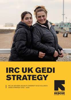 Front page of the IRC UK Gender, Equality, Diversity and Inclusion (GEDI) Strategy 2022 - 2024 
