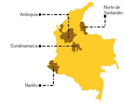 A map of the Colombia Response