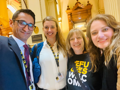IRC staff touring the state capitol on Refugee Advocacy Day 2023