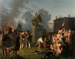 Johannes Adam Simon Oertel, Pulling Down the Statue of King George III, New York City, 1852-53, New-York Historical Society.