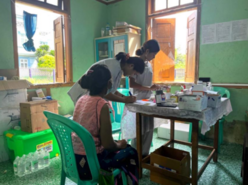Medical staff of KBC is examining the patients at the Ziun clinic in Myitkyina in Kachin State. 
