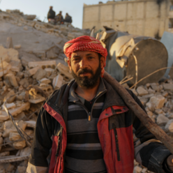 Mazin, 40, came to help search for missing people under the rubble in the aftermath of the record 7.8 magnitude earthquake in February 2023 that hit the Turkey-Syria border. IRC teams have been working to assist families across Syria with immediate and long-term support.