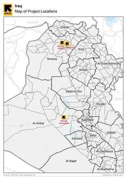 Karte der Zielregionen in Irak