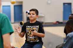 IRC client learning how to juggle during our summer school program.