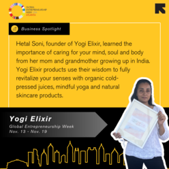 A graphic spotlighting Yogi Elixir