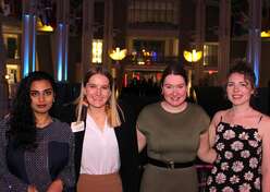 IRC staff attending The Corp gala (left to right): Zahra Bajwa, Rachel Craig, Kara James and Michalina Kulesza.