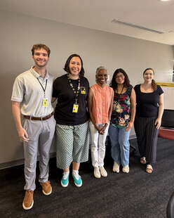 The JAH team. From left to right: Josh Phillips, Olga Gilbert, Nathalie, Alyson, and Sarah  Photo Credit: IRC Staff 