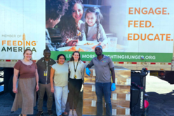 Receiving delivery of dry food