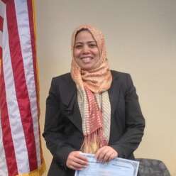 Taameem at her citizenship naturalization ceremony.