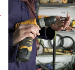 Someone holding a drill