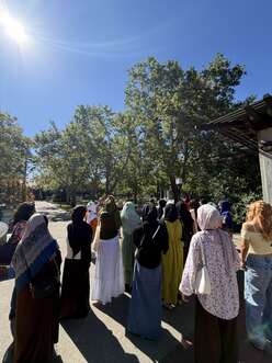 InspiHER girls on a field trip at a local college