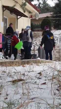 IRC aid workers have been making sure that refugees in Veria, in mountainous northern Greece, are prepared for the unusually severe winter weather.