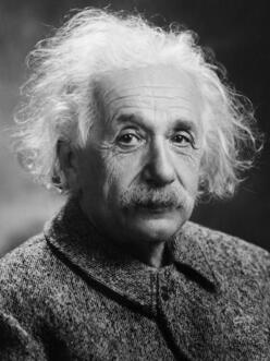 Black and White photo of Albert Einstein 