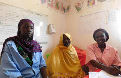 Women in a health clinic run by the IRC in Chad