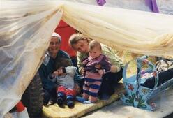 Family in a tent