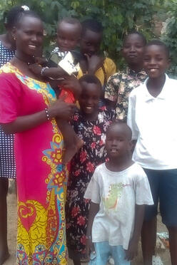 Florence Lokitoe with her seven children