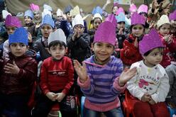 Syrian children in Idlib, Syria, enjoy a day of fun and games at a safe space run by the IRC.