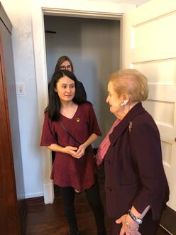 Frishta speaks directly to Hon. Albright.