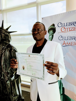 Congratulations to John, a new citizen of the United States.