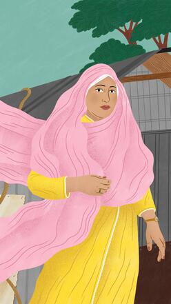 Bodil Jane illustration of Rohingya activist and lawyer, Razia