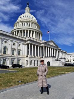 Paula standing in front of a Washington D.C building