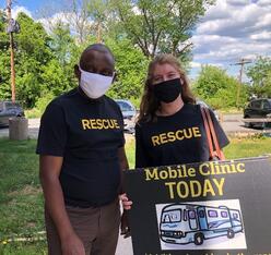 IRC staff at a mobile clinic in Baltimore.