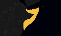 A country outline map of Somalia