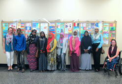 Peacemakers Refugee and Immigrant youth with art at San Diego Airport