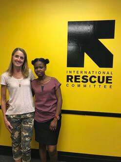 Hulms and her mentor, Teri, meet together at the IRC in Elizabeth.