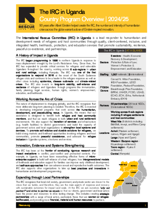 2025 country program overview: IRC in Uganda | The IRC