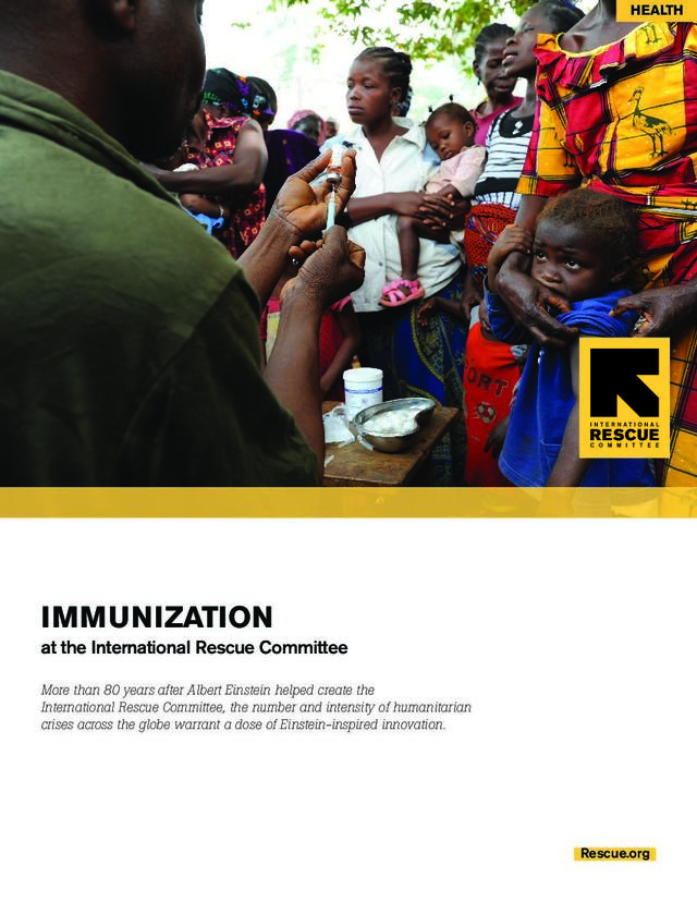 Immunization At The International Rescue Committee International Rescue Committee Irc