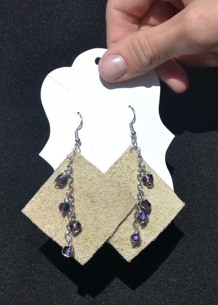 Earrings handcrafted by Hanifa of H & A Designs Earrings handcrafted by Hanifa of H & A Designs, a business opened with the help of the International Rescue Committee