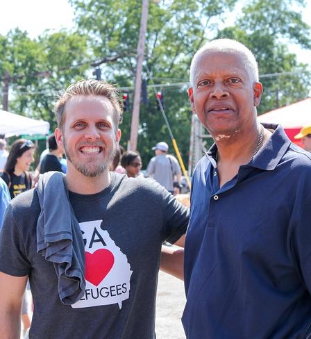 Clarkston Mayor Ted Terry and Congressman Hank Johnson both attended our World Refugee Day Celebration in Clarkston.