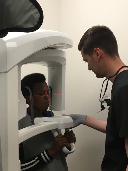 A new patient receives x-rays prior to an evaluation at the U of U School of Dentistry. Clients of the International Rescue Committee in Salt Lake City will be receiving dental care through the University of Utah School of Dentistry.
