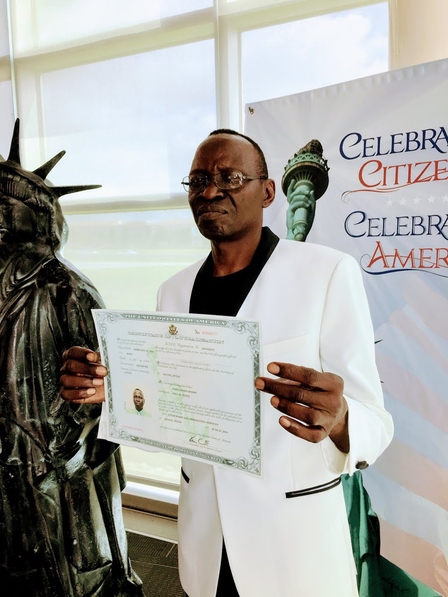 Congratulations to John, a new citizen of the United States. Congratulations to John, a new citizen of the United States.