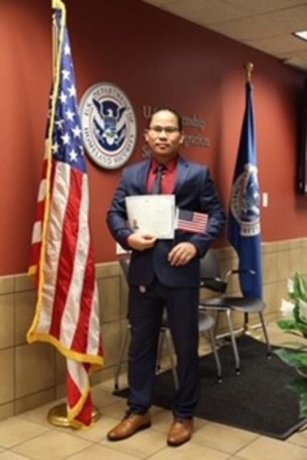 Van Lal was sworn in as a US citizen earlier this year. Van Lal was sworn in as a US citizen earlier this year.