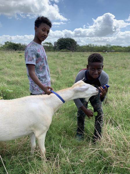 Daniel with Goat at