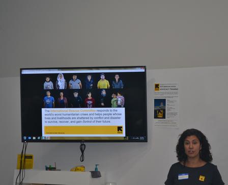 The New American Voices initiative encourages civic engagement of new American populations in Salt Lake City. Natalie El-Deiry presenting for new American Voices.