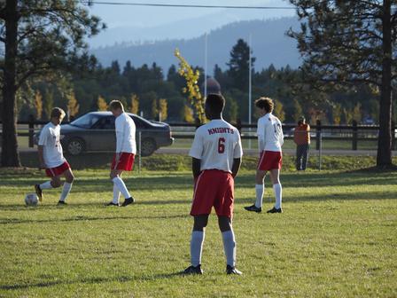 Janvier practices with his teammates.