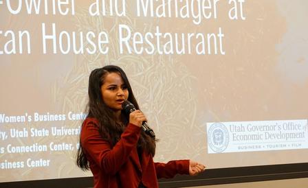 Kiki Sharma, a graduate of Spice Kitchen Incubator, presents at the Food Entrepreneur Round Table Kiki Sharma presents her keynote speech at Spice Kitchen Incubator's fourth annual Food Entrepreneur Round Table.