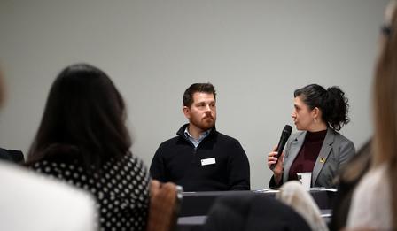 Natalie addressing other panelists Spice Kitchen hosts fourth annual Round Table