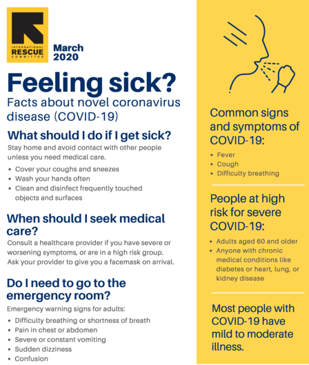 What to do if you're feeling sick? Flyer produced by the State of Idaho describing what to do if you're feeling sick.