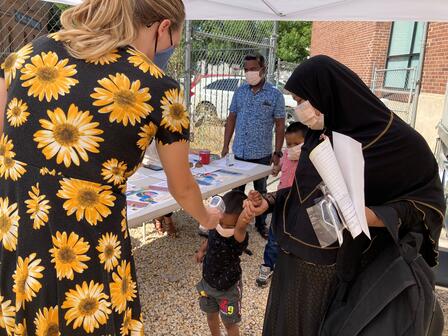 The International Rescue Committee (IRC) health team joins community health workers to support the COVID-19 response.