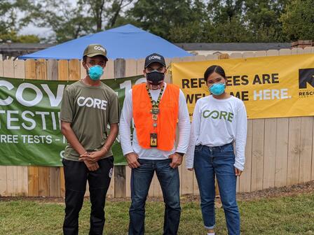 Our Healthcare Heroes—Robel, Omar and Christy at one of our Clarkston testing sites.