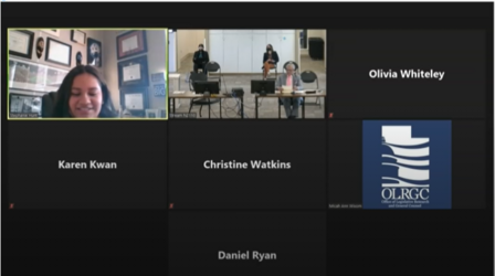 Vivian spoke about her Mexican-American family and advocated for future students. A screenshot of the Zoom meeting
