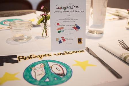 Placemats, menu, and place cards were handmade especially for the event by the kid chefs.