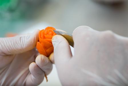 Leila makes carrot roses for Project CHOP platters Leila makes carrot roses for Project CHOP platters